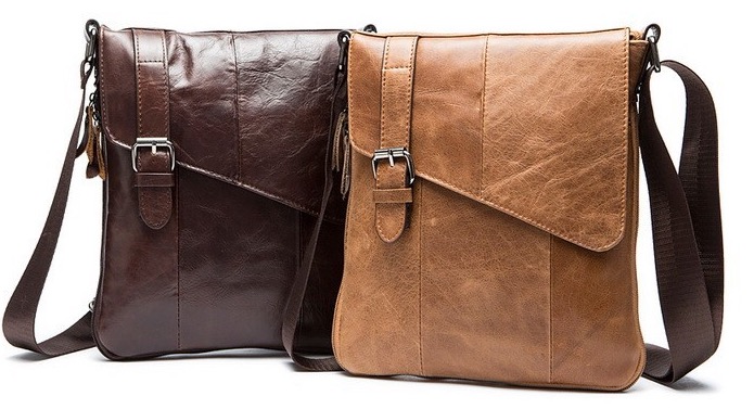 Genuine leather shoulder bag